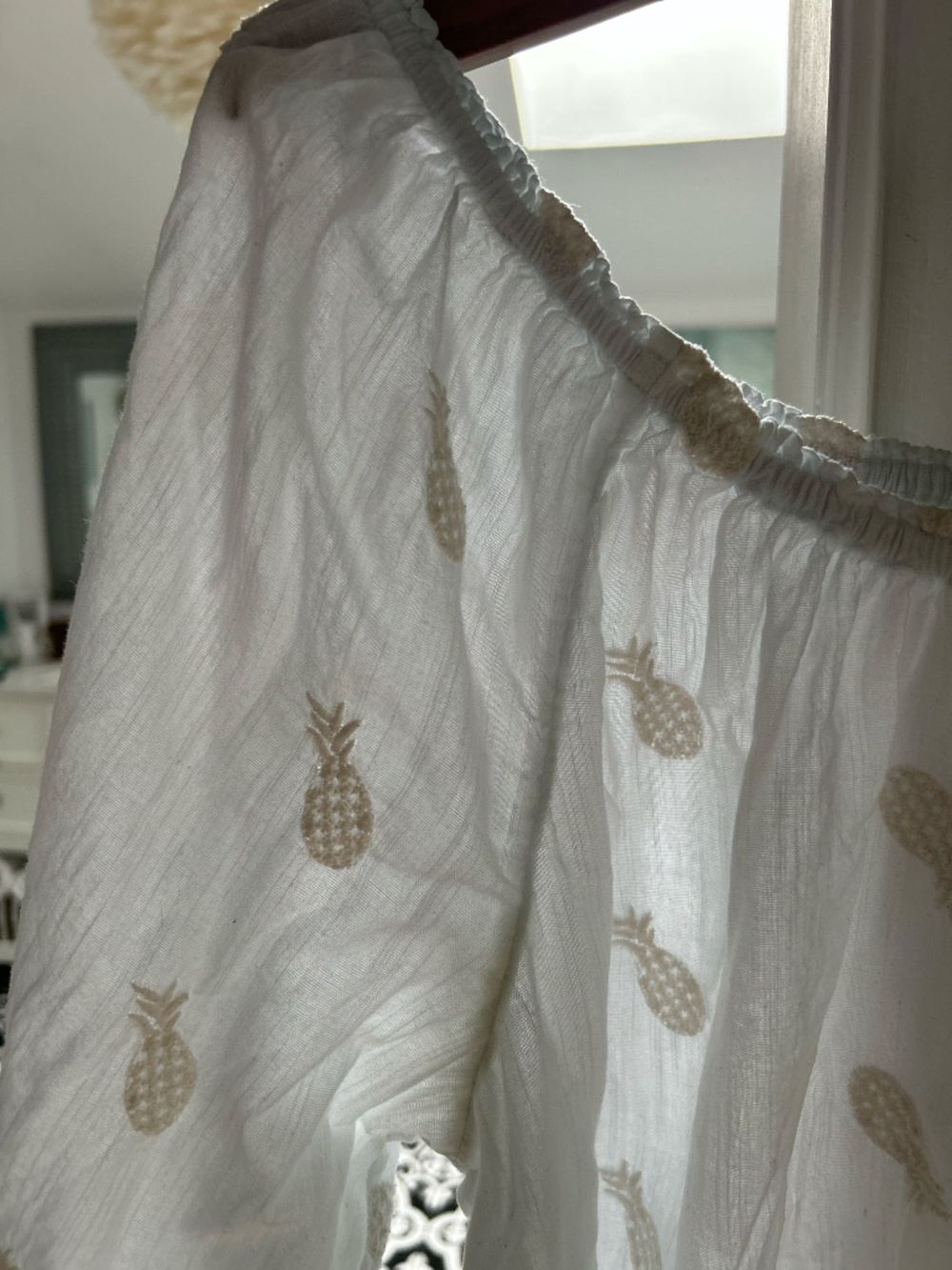 Pristine Bo-ho  Top "Golden Pineapples" COTTON L